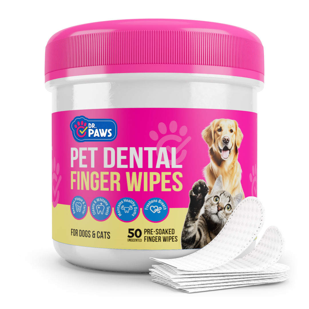 Naturally Formulated Pet Dental Finger Wipes for Teeth Cleaning (50 Count)