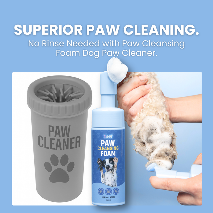Paw Cleansing Foam Dog Paw Cleaner – Lick-Safe, Hydrating Formula with Built-In Brush Head