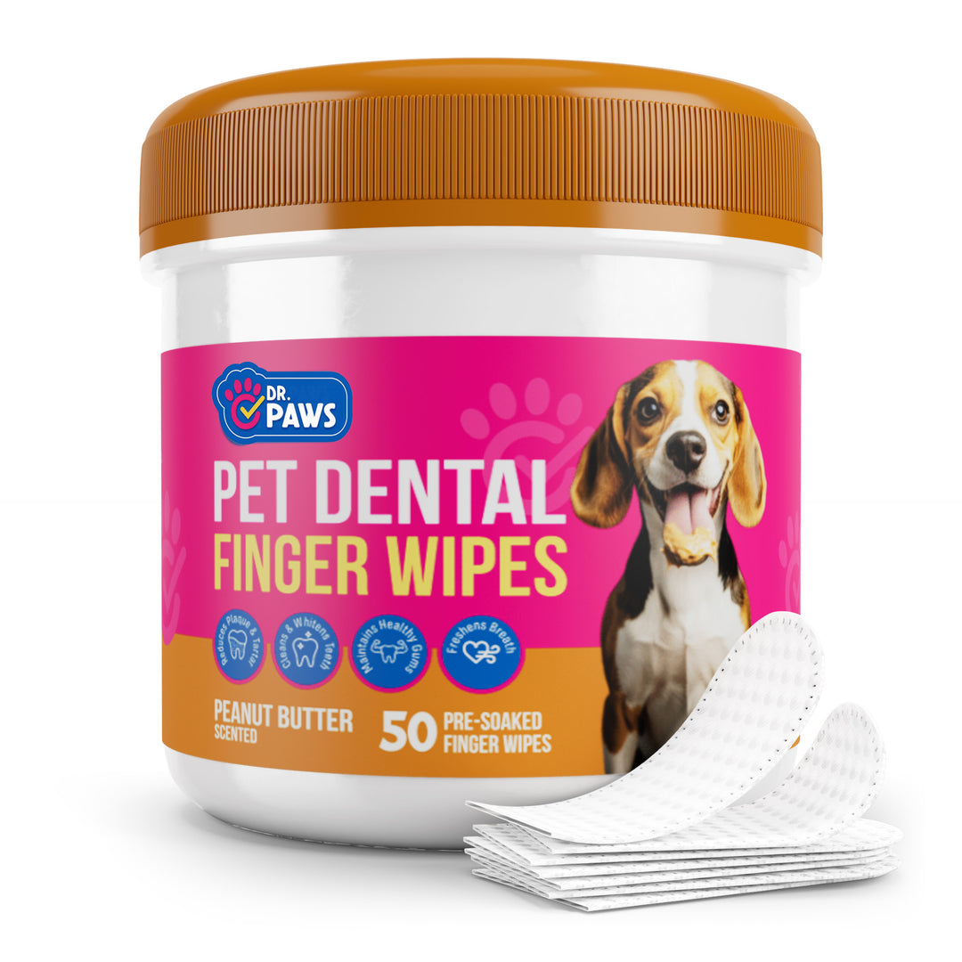 Naturally Formulated Pet Dental Finger Wipes for Teeth Cleaning (50 Count)