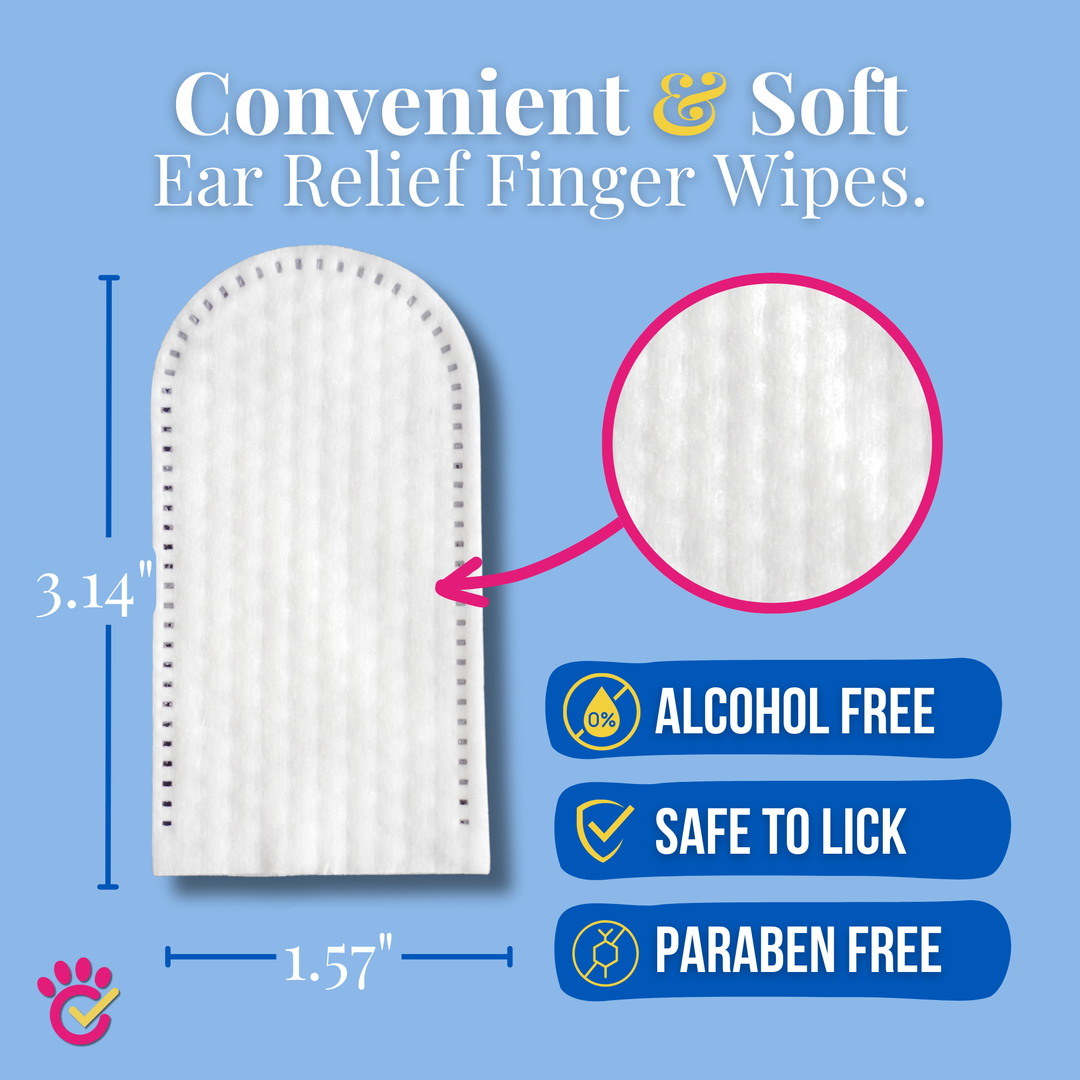 Oatmeal-Scented Ear Relief Finger Wipes for Pets