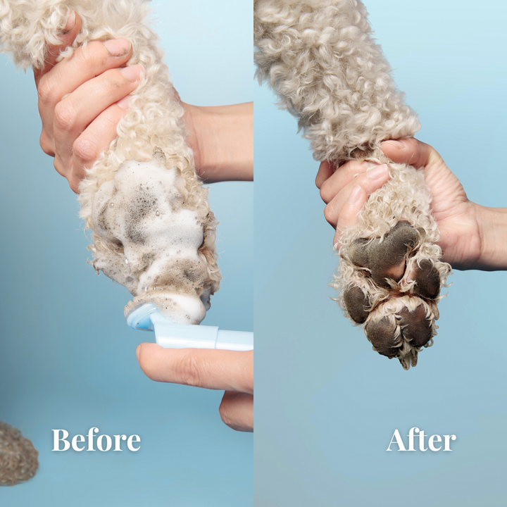 Paw Cleansing Foam Dog Paw Cleaner – Lick-Safe, Hydrating Formula with Built-In Brush Head
