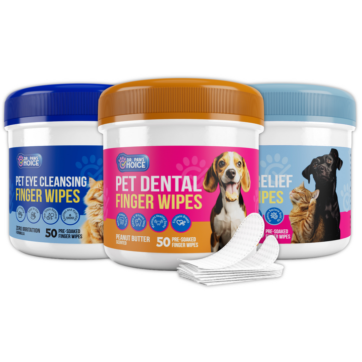 3-Pack Hygiene Bundle – Pet Dental, Ear, & Eye Finger Wipes