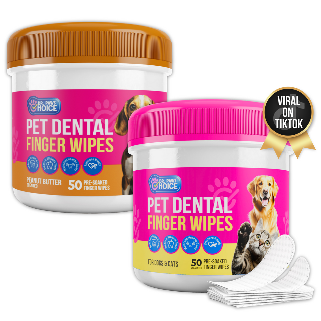 Naturally Formulated Pet Dental Finger Wipes for Teeth Cleaning