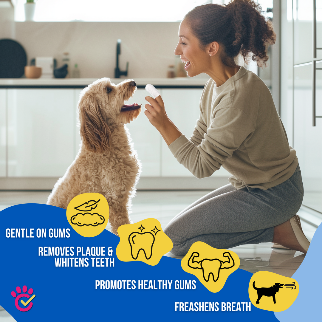 Naturally Formulated Pet Dental Finger Wipes for Teeth Cleaning